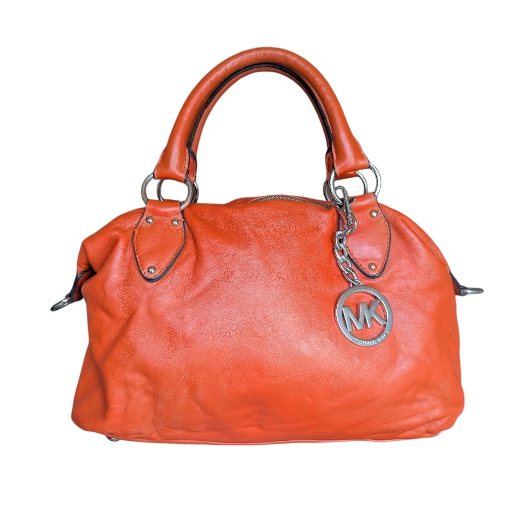 🌼 Michael Kors Orange Leather Satchel - Picture 11 of 13